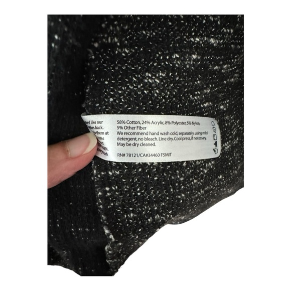 EILEEN FISHER | Tweedy Cotton Knit Open Front Cardigan Sweater, Size M - Picture 7 of 8